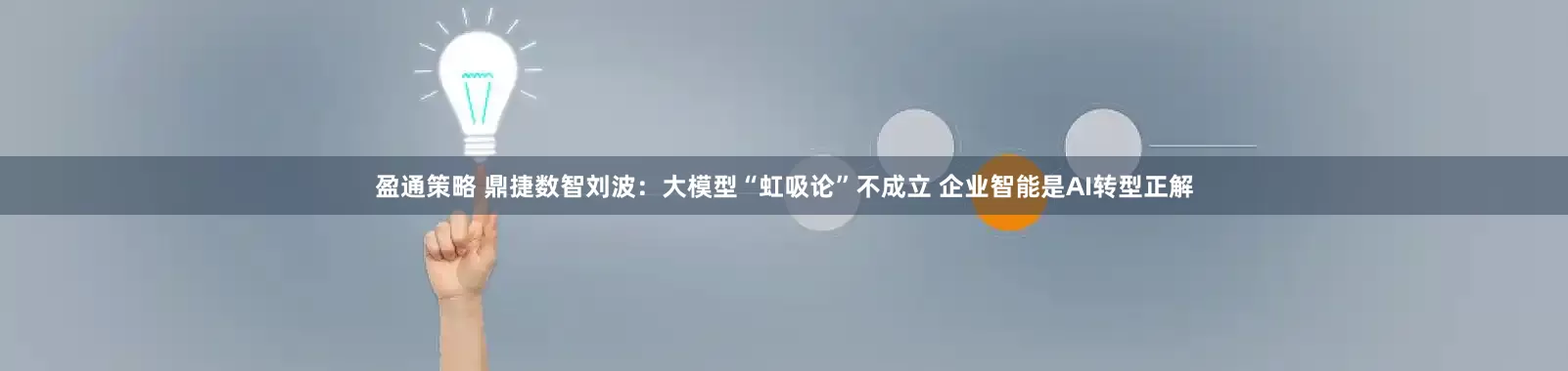 盈通策略 鼎捷数智刘波：大模型“虹吸论”不成立 企业智能是AI转型正解